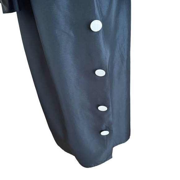 Vintage 70s 80s Contempo Casuals Taffeta Peplum Dress New Wave Prom Party - Picture 9 of 12